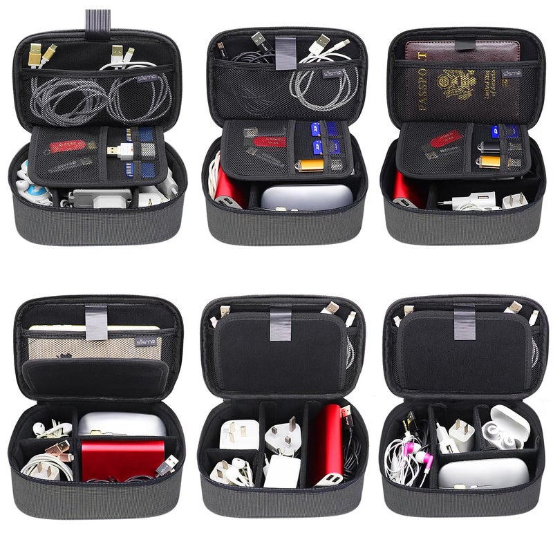 sisma Travel Electronics Organizer Small Carrying Case for Cables Phone Chargers USB Plugs Power Cords Earbuds Adapter Tech Accessories Pouch -Special Edition - Image 3